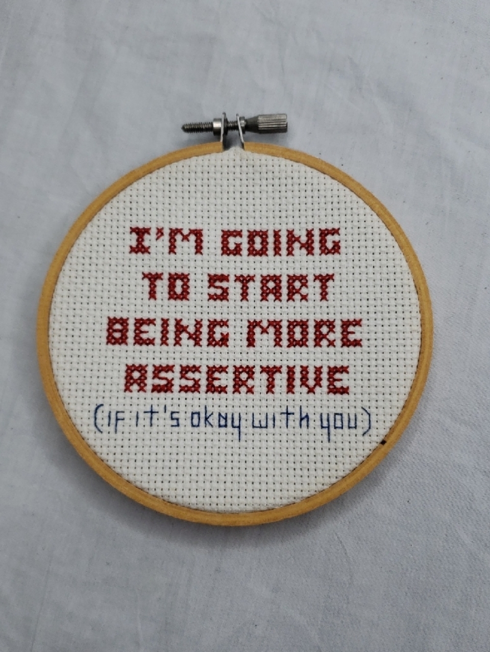 Small Cross Stitch Humor Words I'm Going To Be More Assertive If It's Okay